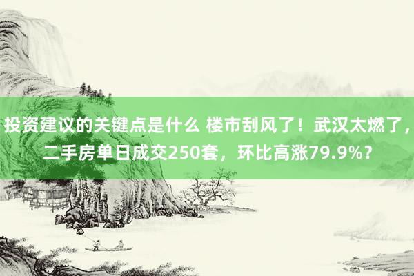 投资建议的关键点是什么 楼市刮风了！武汉太燃了，二手房单日成交250套，环比高涨79.9%？