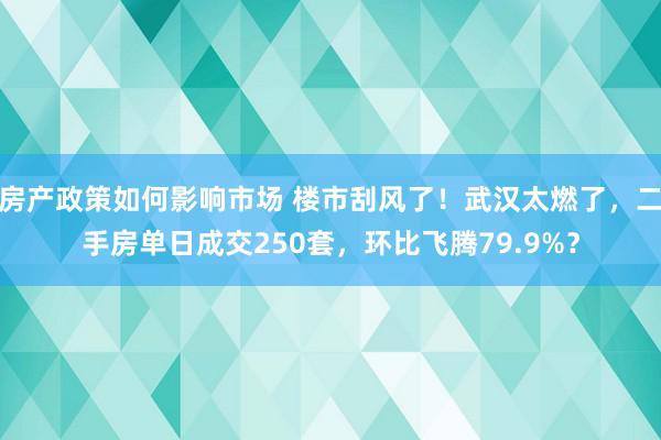 房产政策如何影响市场 楼市刮风了！武汉太燃了，二手房单日成交250套，环比飞腾79.9%？