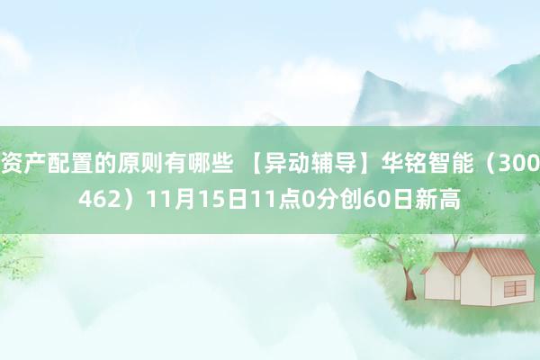 资产配置的原则有哪些 【异动辅导】华铭智能（300462）11月15日11点0分创60日新高