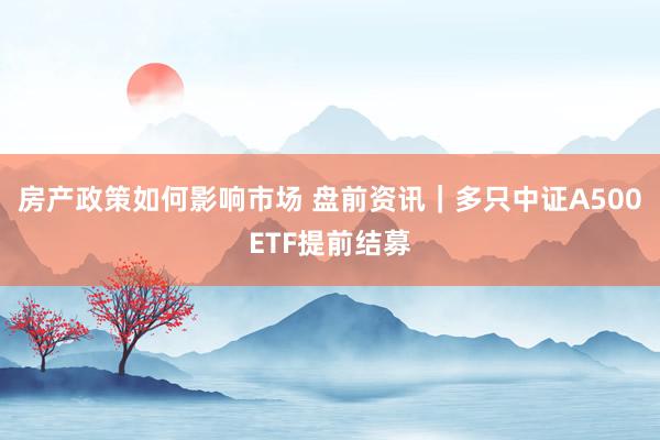 房产政策如何影响市场 盘前资讯｜多只中证A500ETF提前结募