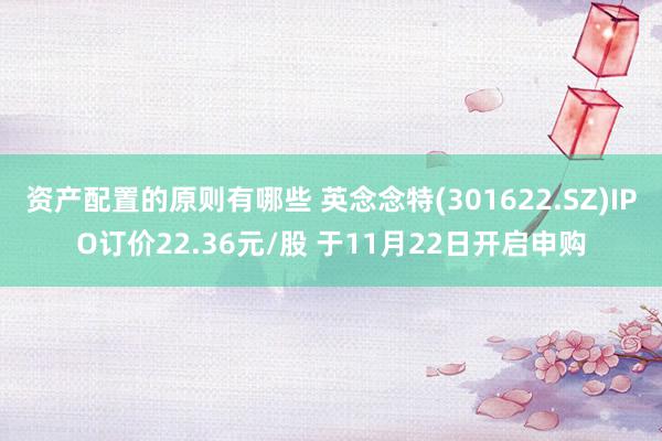 资产配置的原则有哪些 英念念特(301622.SZ)IPO订价22.36元/股 于11月22日开启申购