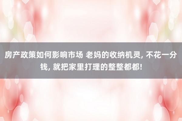 房产政策如何影响市场 老妈的收纳机灵, 不花一分钱, 就把家里打理的整整都都!