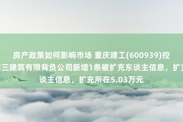 房产政策如何影响市场 重庆建工(600939)控股的重庆建工第三建筑有限背负公司新增1条被扩充东谈主信息，扩充所在5.03万元