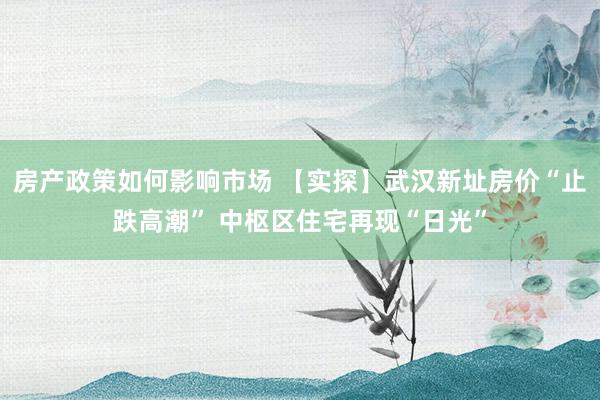 房产政策如何影响市场 【实探】武汉新址房价“止跌高潮” 中枢区住宅再现“日光”