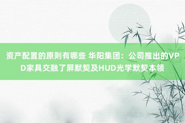 资产配置的原则有哪些 华阳集团：公司推出的VPD家具交融了屏默契及HUD光学默契本领